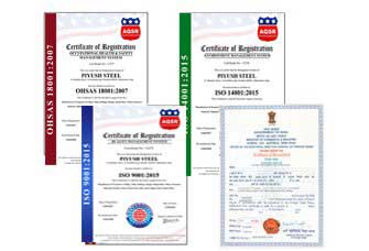 PED and ISO Certificates